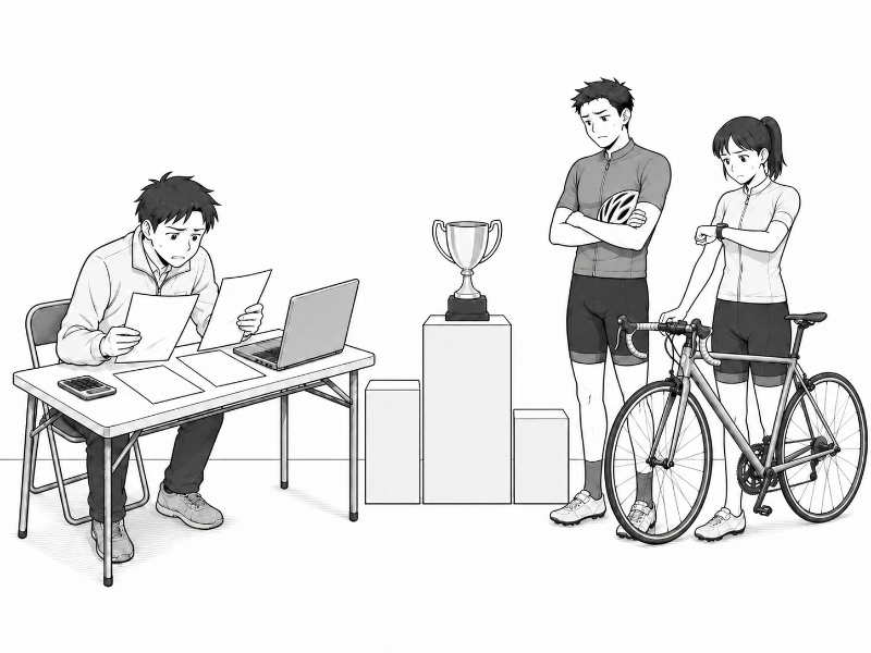ゴール後の集計に時間がかかり、表彰式が遅れる